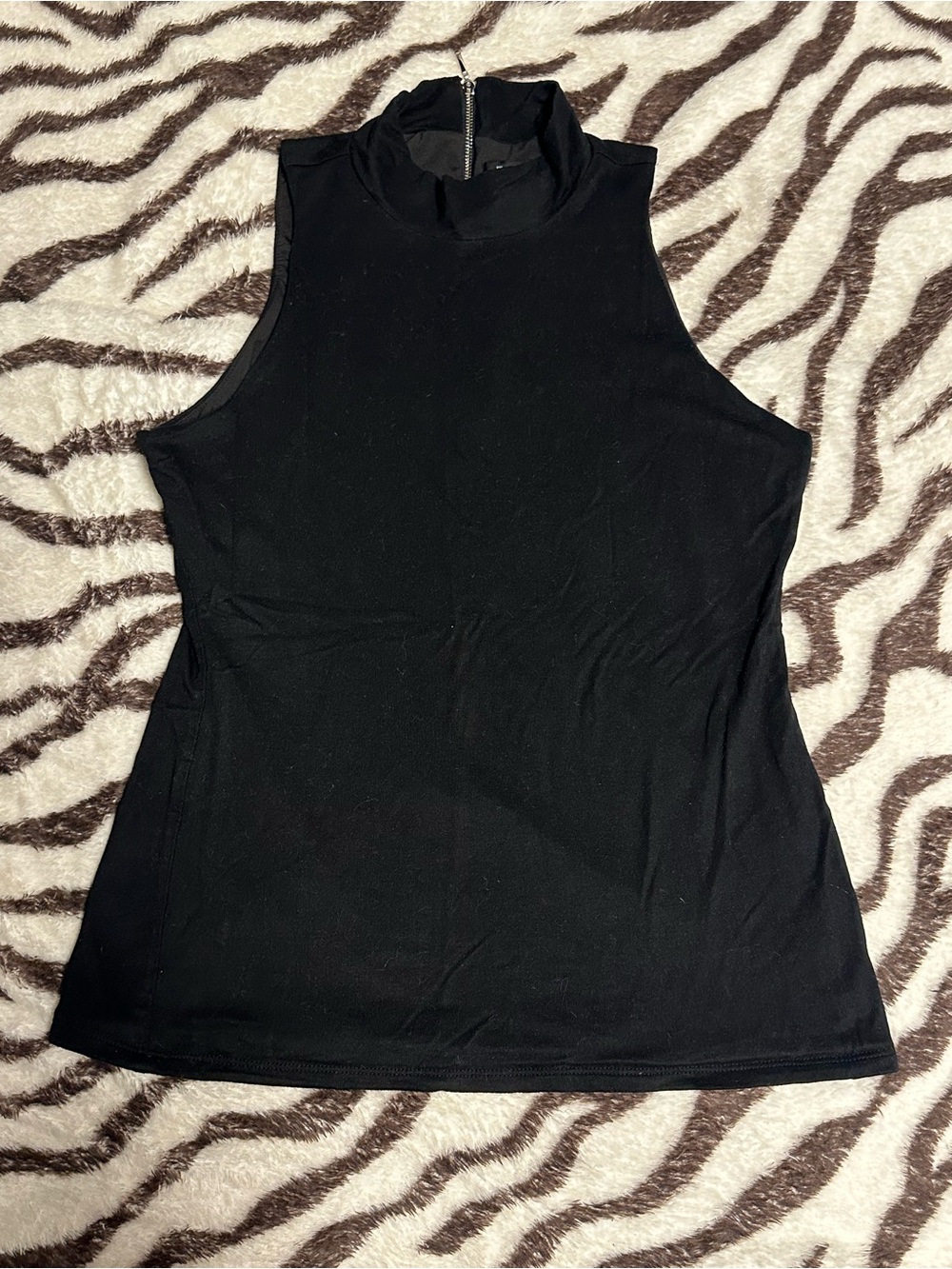 White House Black Market Black Sleeveless Mock Neck Tank